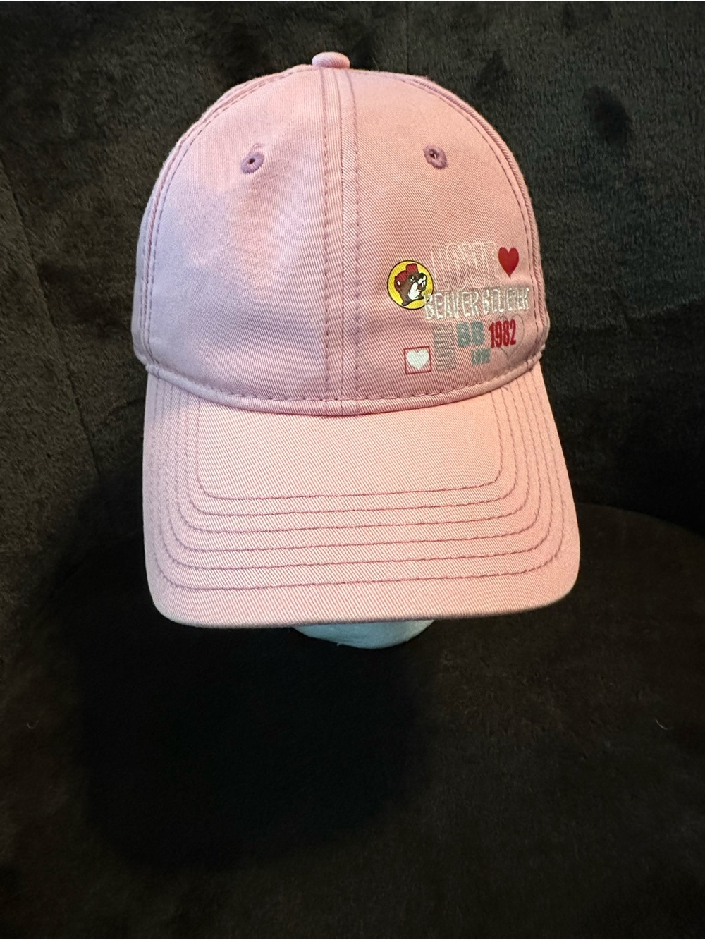 Pink Embroidered BUC-EE’S Love Beaver Believer Baseball Cap